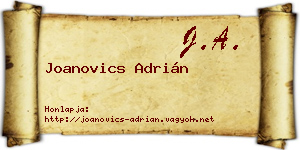 Joanovics Adrián névjegykártya