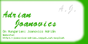 adrian joanovics business card